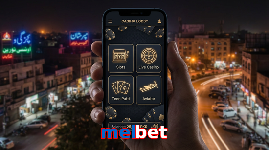 Main screen of Melbet app page for PK players