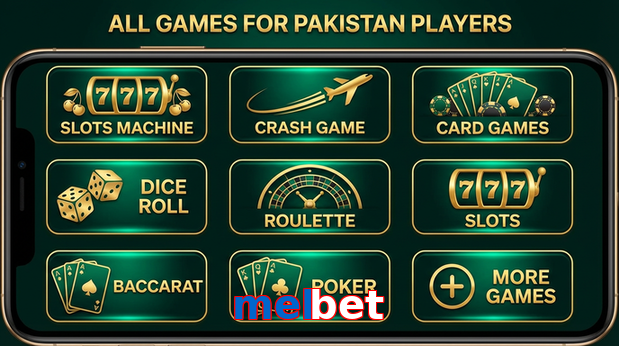 Main screen of Melbet games page for PK players