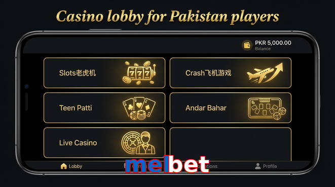 Lobby view of Melbet for Pakistan users